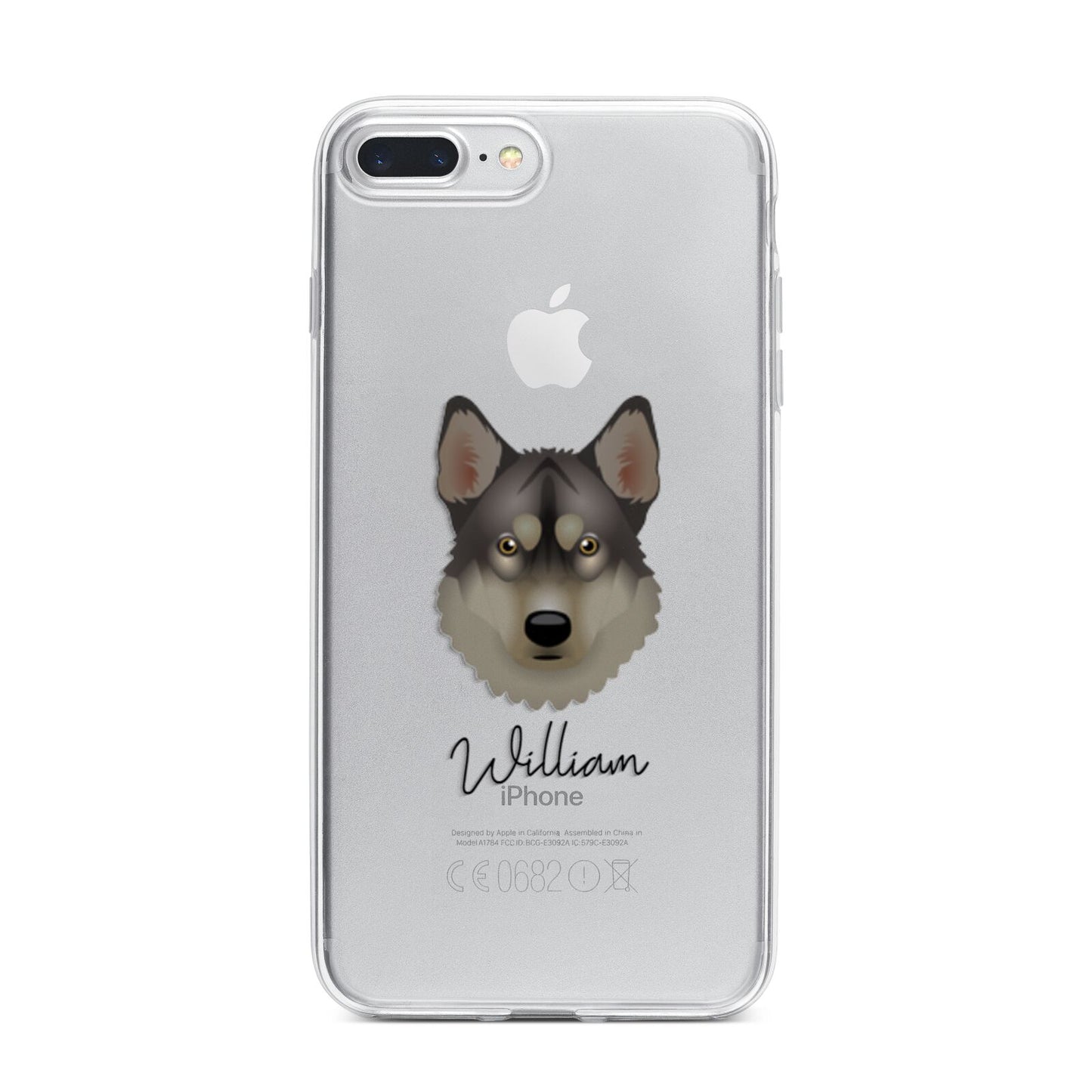 Tamaskan Personalised iPhone 7 Plus Bumper Case on Silver iPhone