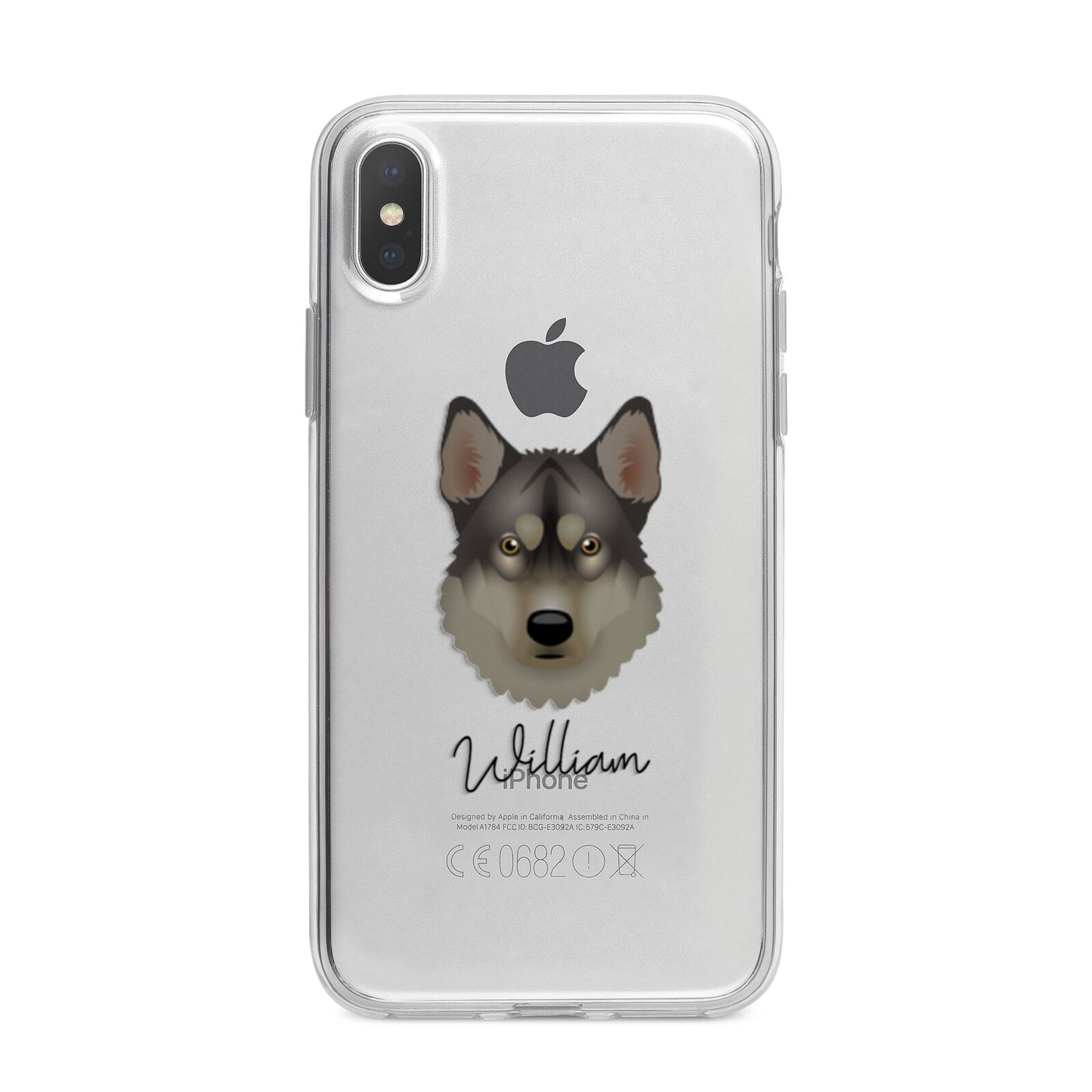 Tamaskan Personalised iPhone X Bumper Case on Silver iPhone Alternative Image 1