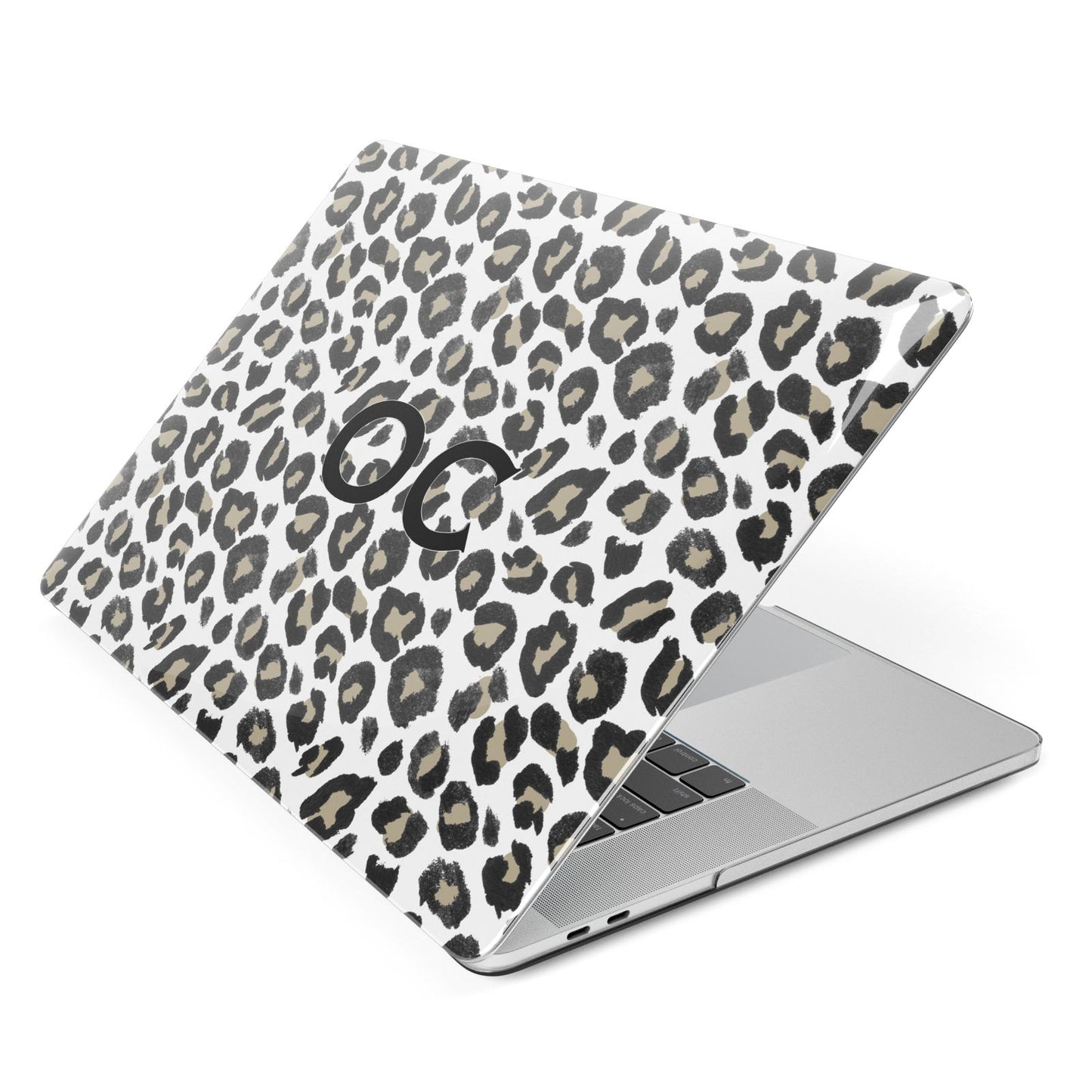 Tan Leopard Print Pattern Apple MacBook Case Side View