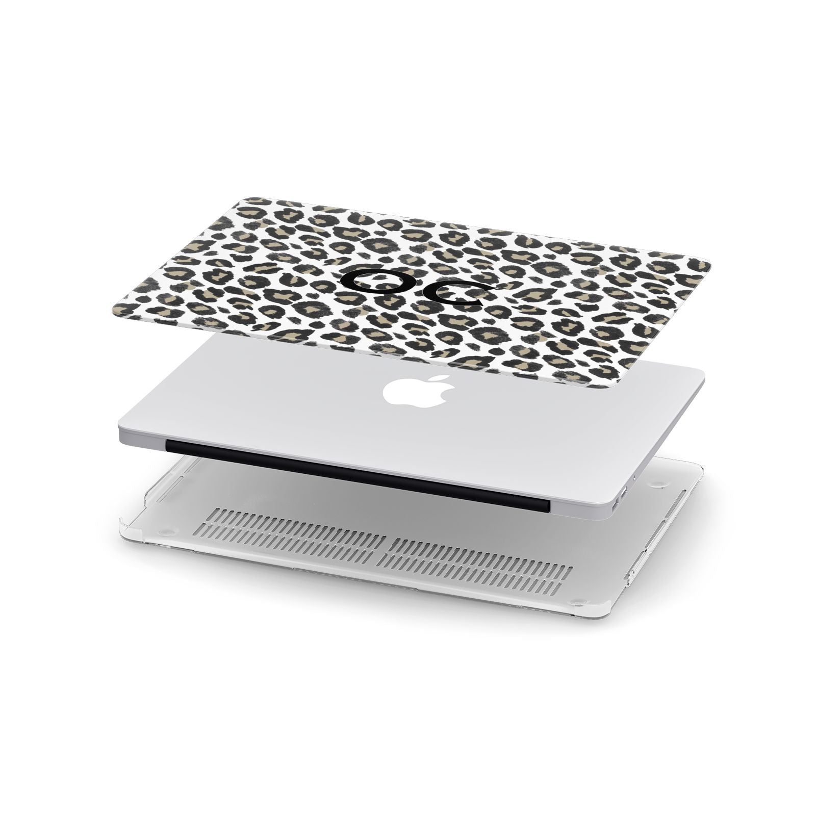 Tan Leopard Print Pattern Apple MacBook Case in Detail