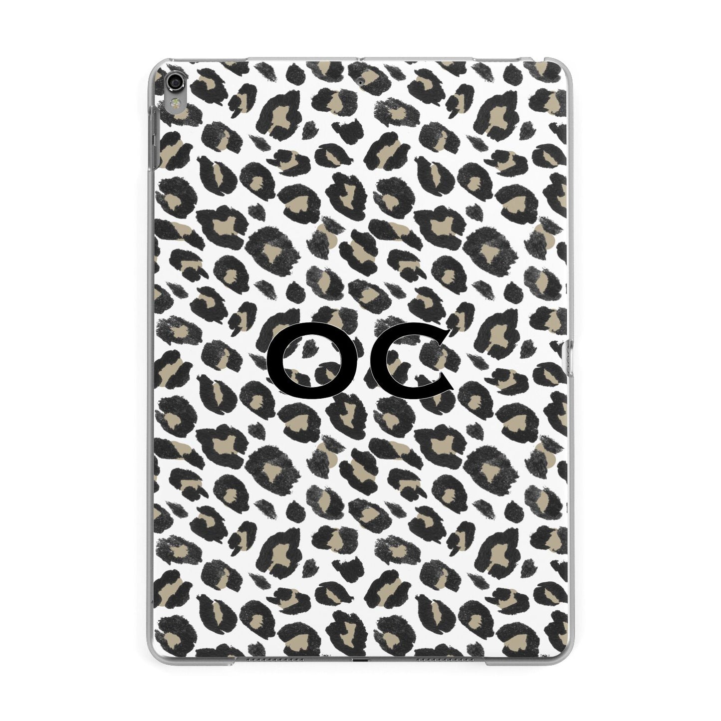 Tan Leopard Print Pattern Apple iPad Grey Case
