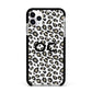 Tan Leopard Print Pattern Apple iPhone 11 Pro Max in Silver with Black Impact Case