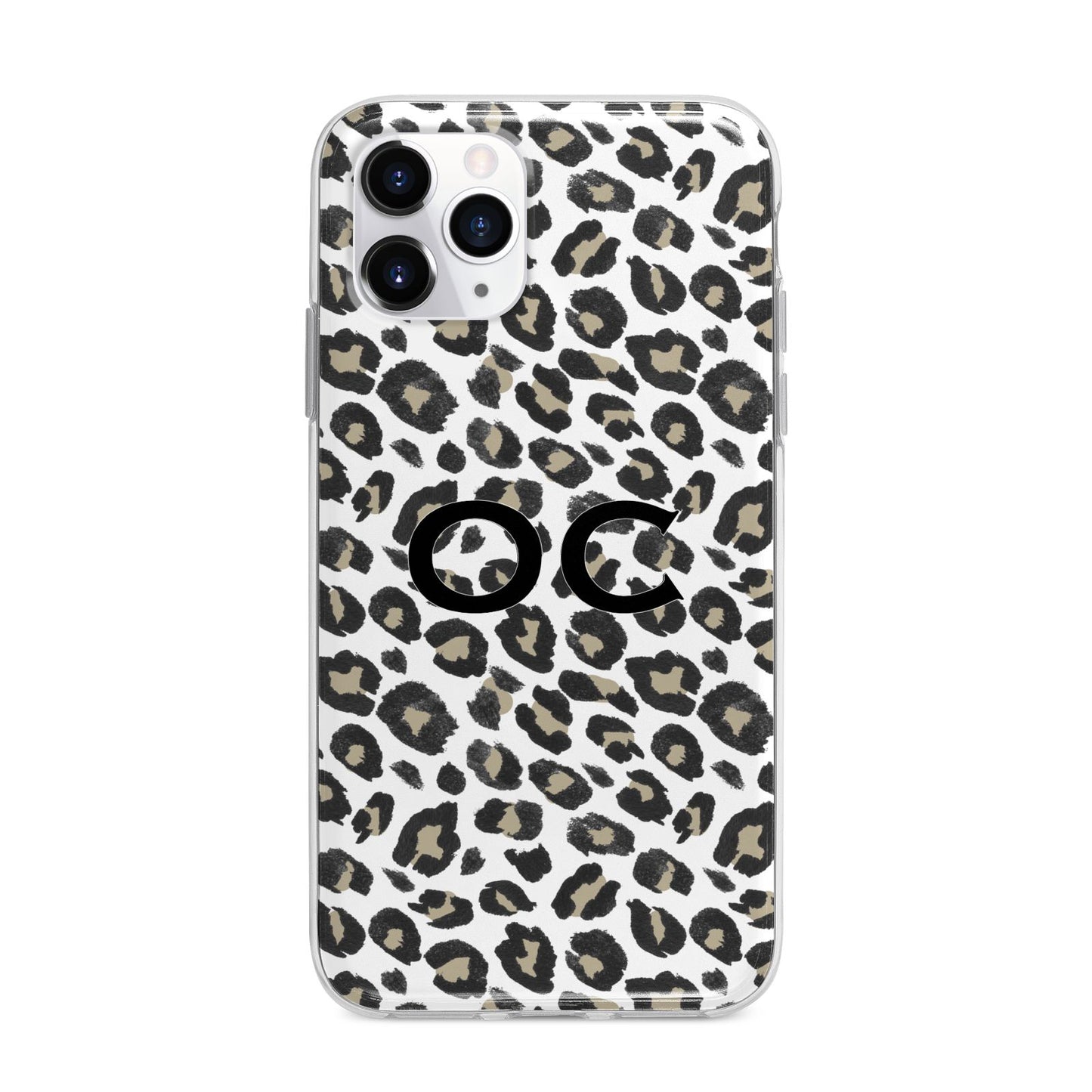 Tan Leopard Print Pattern Apple iPhone 11 Pro in Silver with Bumper Case