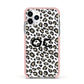 Tan Leopard Print Pattern Apple iPhone 11 Pro in Silver with Pink Impact Case