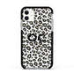 Tan Leopard Print Pattern Apple iPhone 11 in White with Black Impact Case