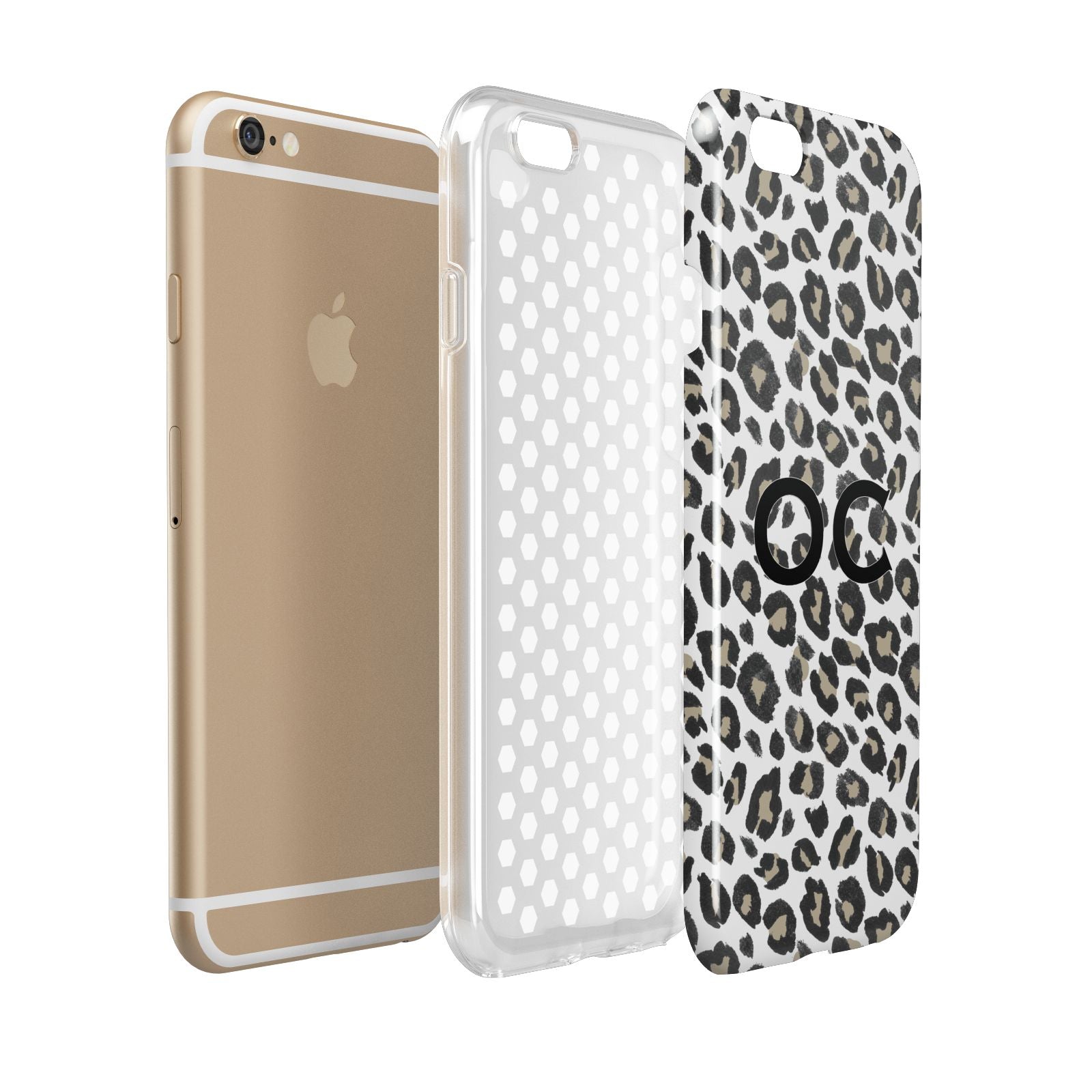 Tan Leopard Print Pattern Apple iPhone 6 3D Tough Case Expanded view