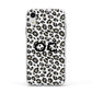 Tan Leopard Print Pattern Apple iPhone XR Impact Case White Edge on Silver Phone