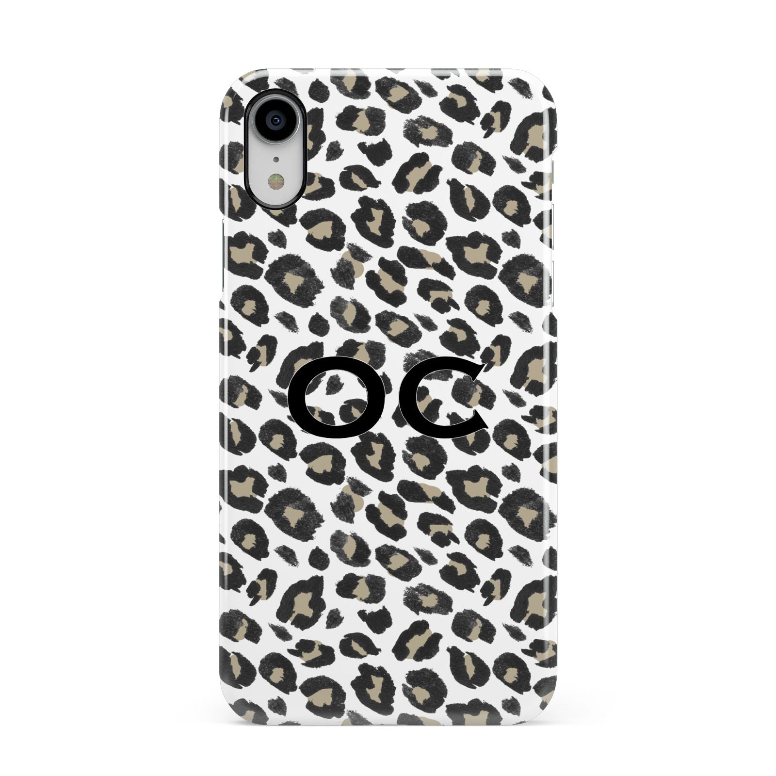 Tan Leopard Print Pattern Apple iPhone XR White 3D Snap Case