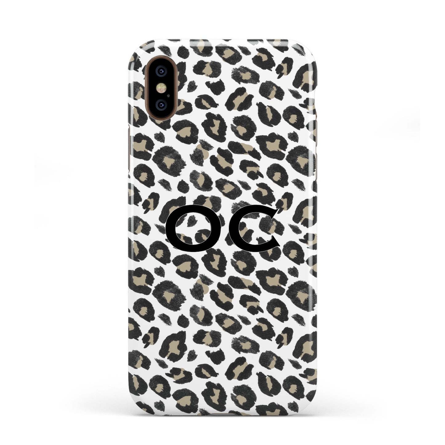 Tan Leopard Print Pattern Apple iPhone XS 3D Tough