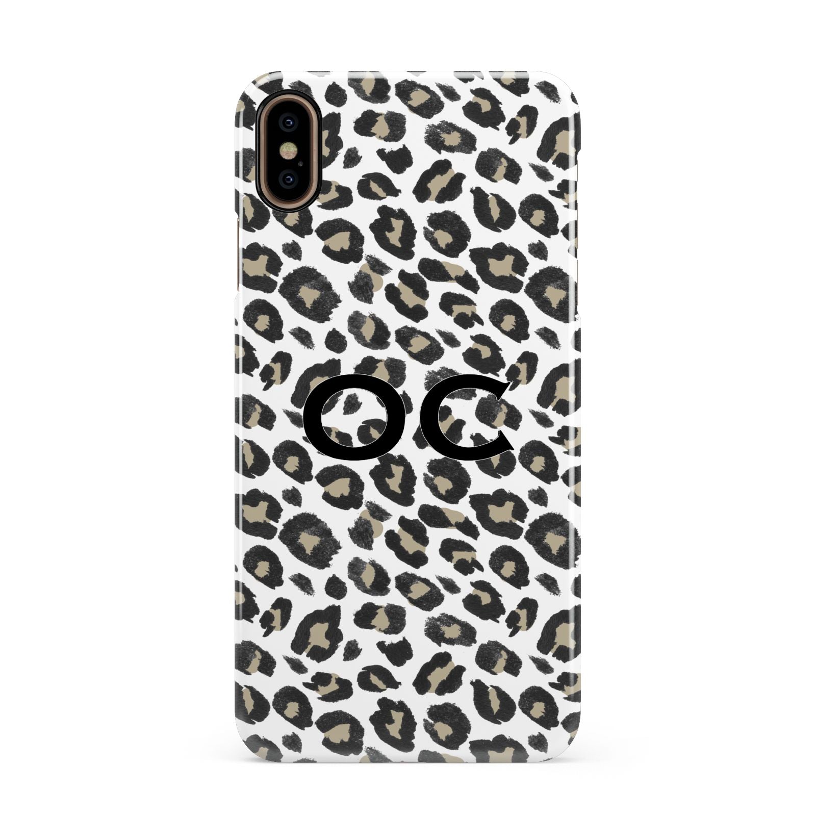 Tan Leopard Print Pattern Apple iPhone Xs Max 3D Snap Case