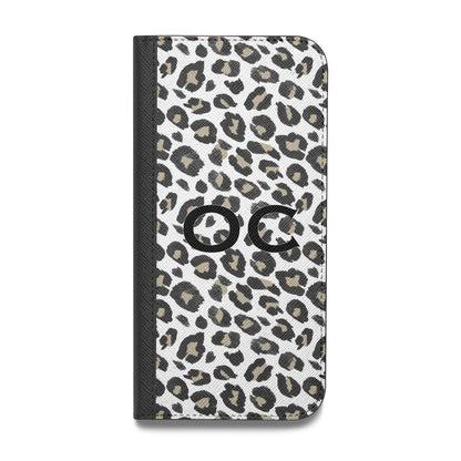 Tan Leopard Print Pattern Vegan Leather Flip Samsung Case