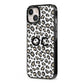 Tan Leopard Print Pattern iPhone 13 Black Impact Case Side Angle on Silver phone