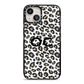 Tan Leopard Print Pattern iPhone 13 Black Impact Case on Silver phone