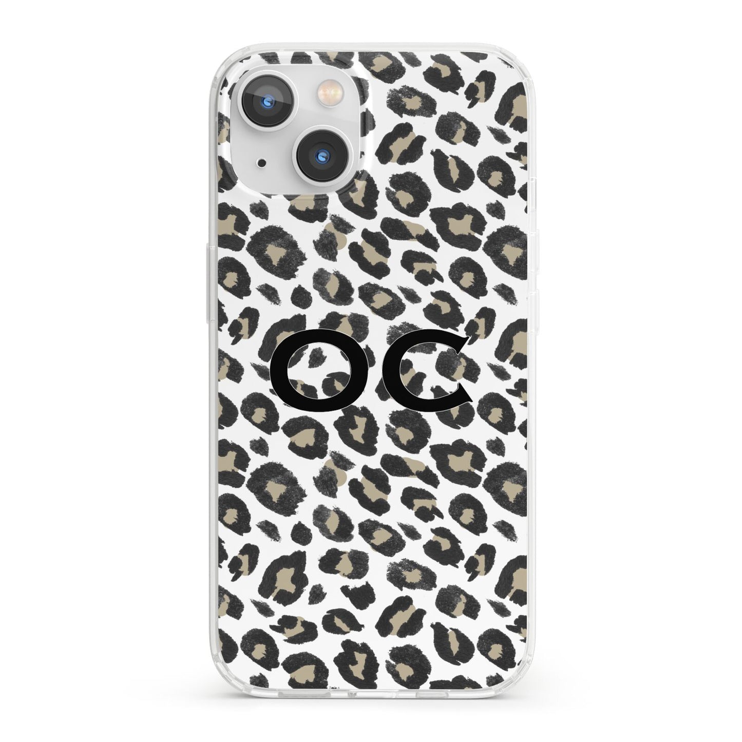 Tan Leopard Print Pattern iPhone 13 Clear Bumper Case