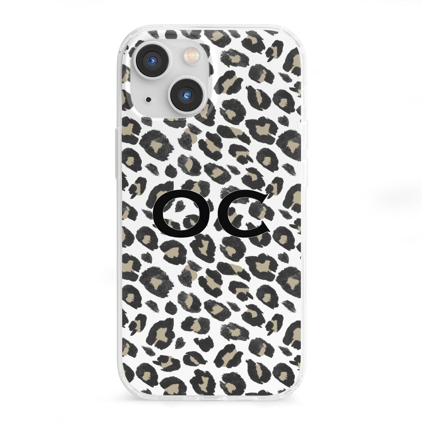 Tan Leopard Print Pattern iPhone 13 Mini Clear Bumper Case