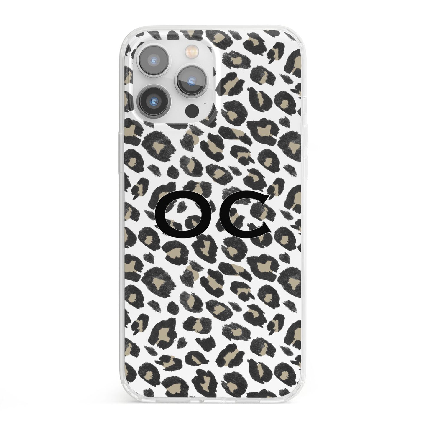 Tan Leopard Print Pattern iPhone 13 Pro Max Clear Bumper Case