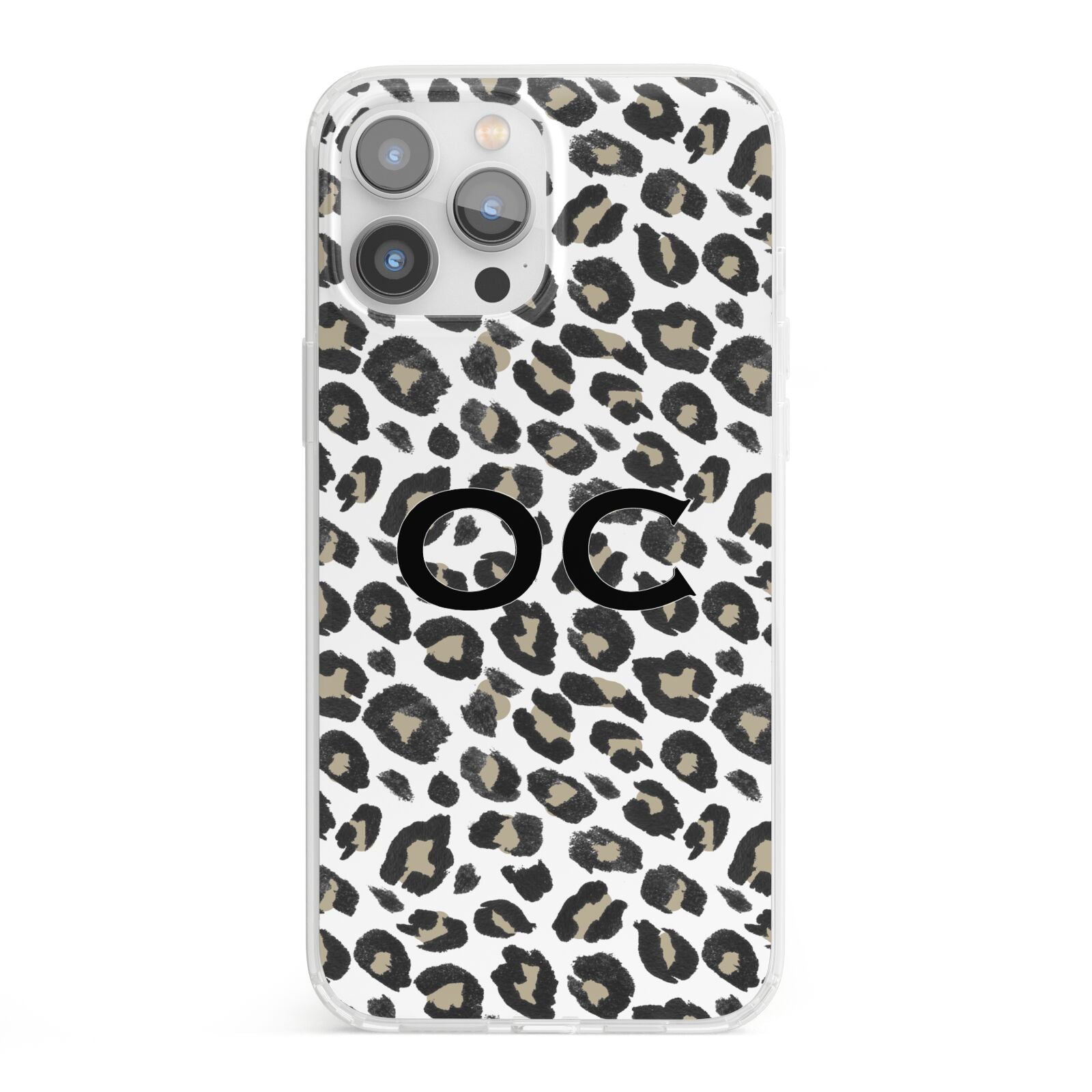 Tan Leopard Print Pattern iPhone 13 Pro Max Clear Bumper Case