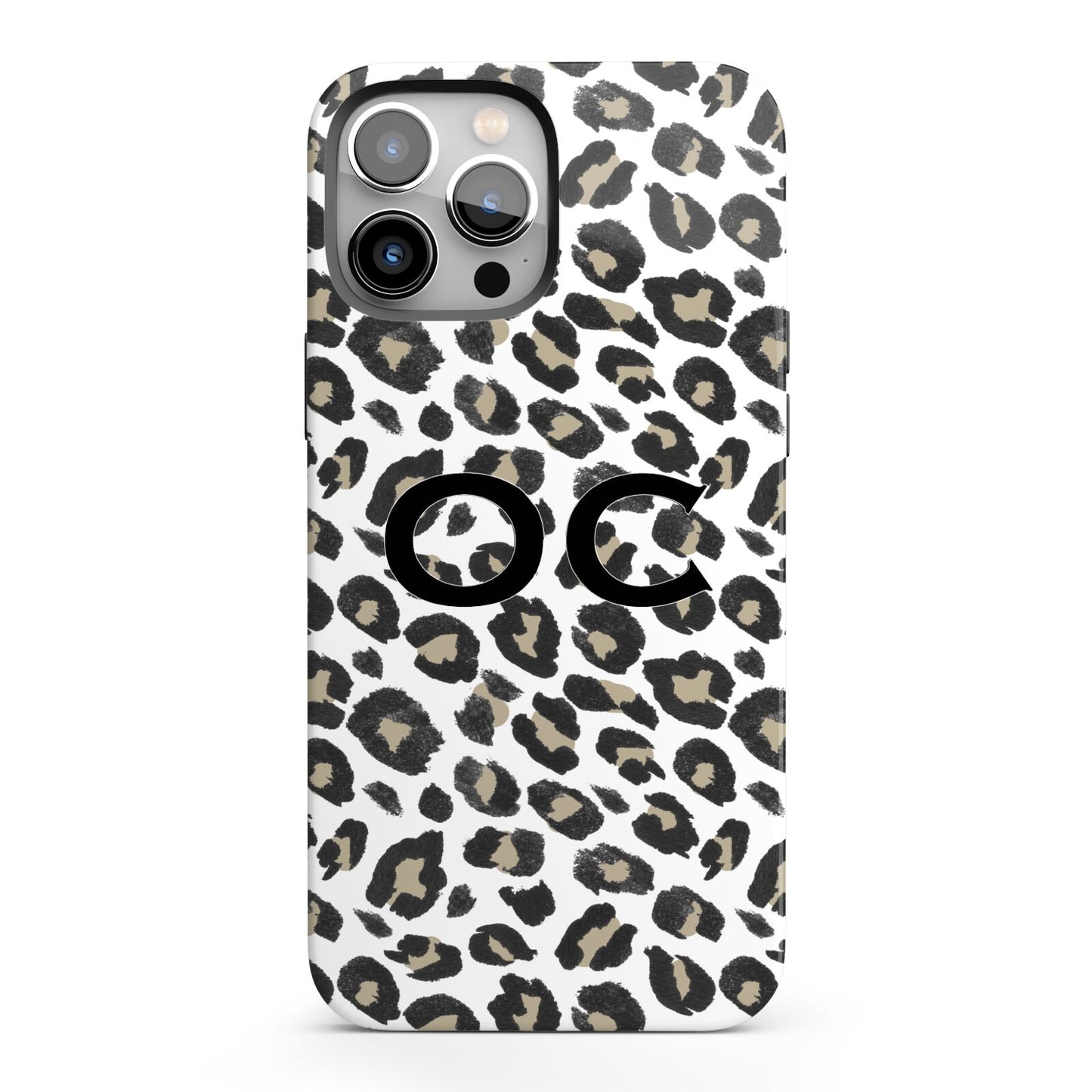 Tan Leopard Print Pattern iPhone 13 Pro Max Full Wrap 3D Tough Case