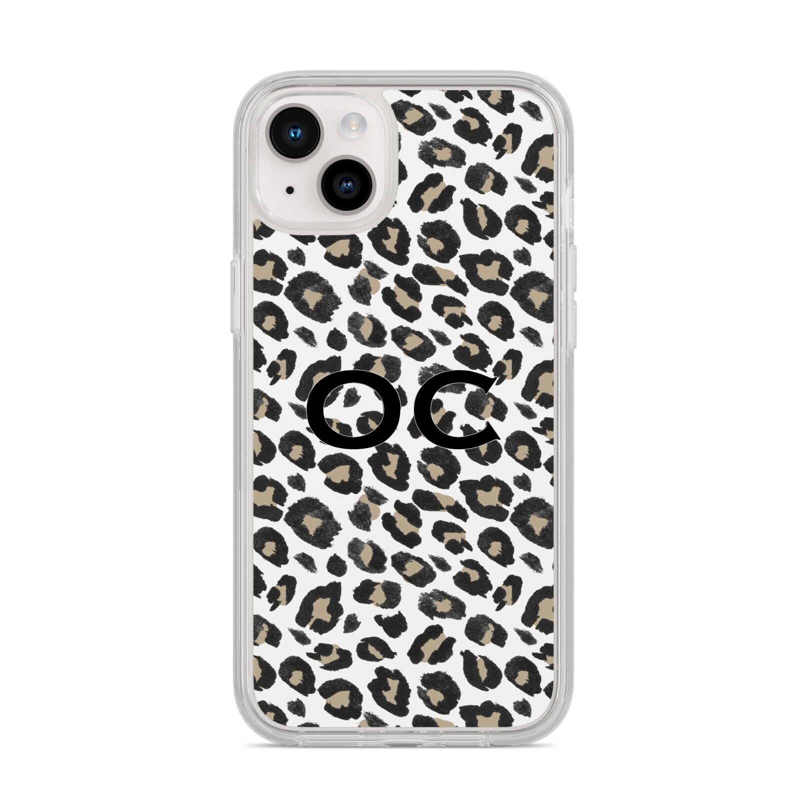 Tan Leopard Print Pattern iPhone 14 Plus Clear Tough Case Starlight