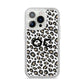 Tan Leopard Print Pattern iPhone 14 Pro Glitter Tough Case Silver