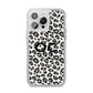 Tan Leopard Print Pattern iPhone 14 Pro Max Glitter Tough Case Silver