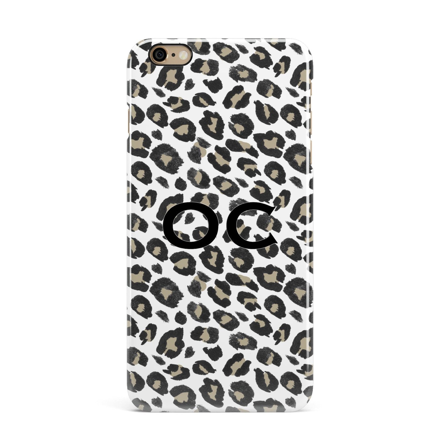 Tan Leopard Print Pattern iPhone 6 Plus 3D Snap Case on Gold Phone