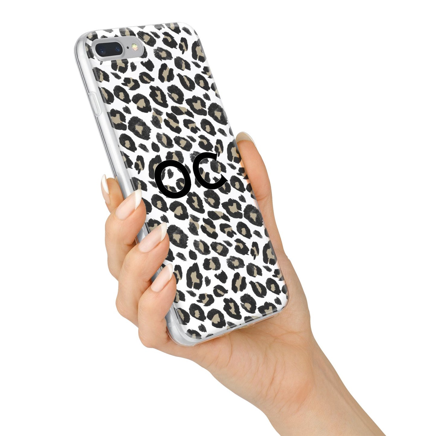 Tan Leopard Print Pattern iPhone 7 Plus Bumper Case on Silver iPhone Alternative Image