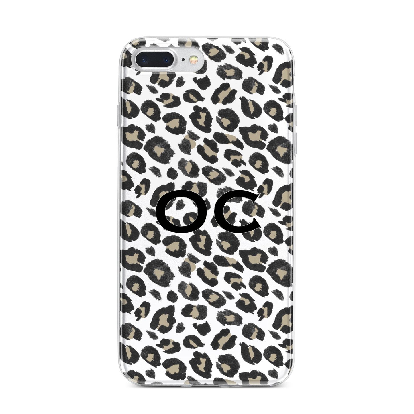 Tan Leopard Print Pattern iPhone 7 Plus Bumper Case on Silver iPhone