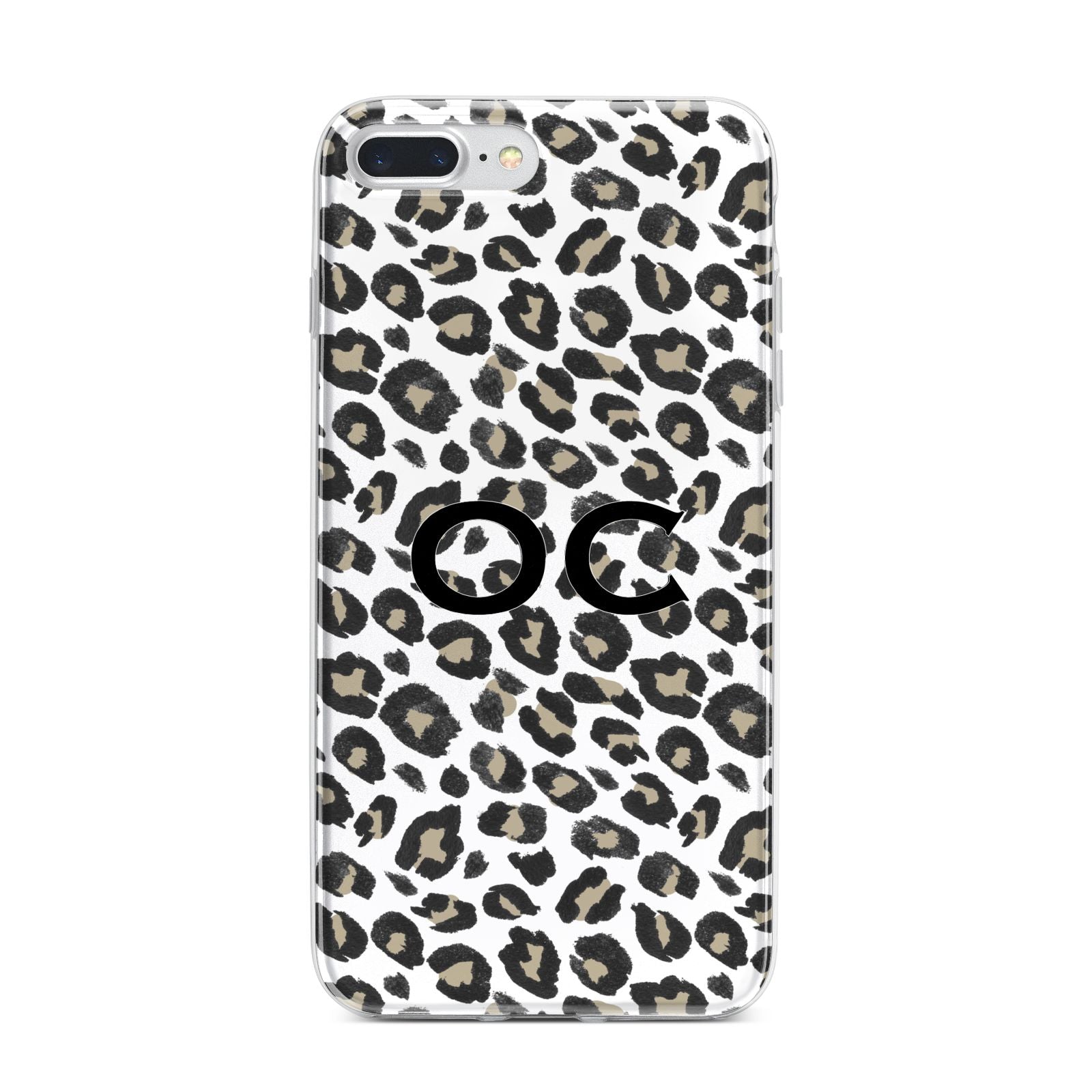 Tan Leopard Print Pattern iPhone 7 Plus Bumper Case on Silver iPhone