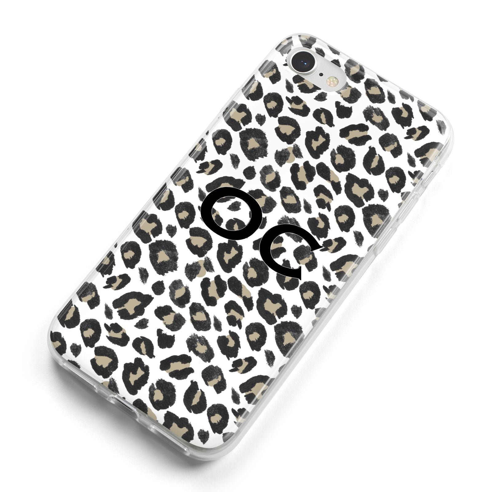 Tan Leopard Print Pattern iPhone 8 Bumper Case on Silver iPhone Alternative Image