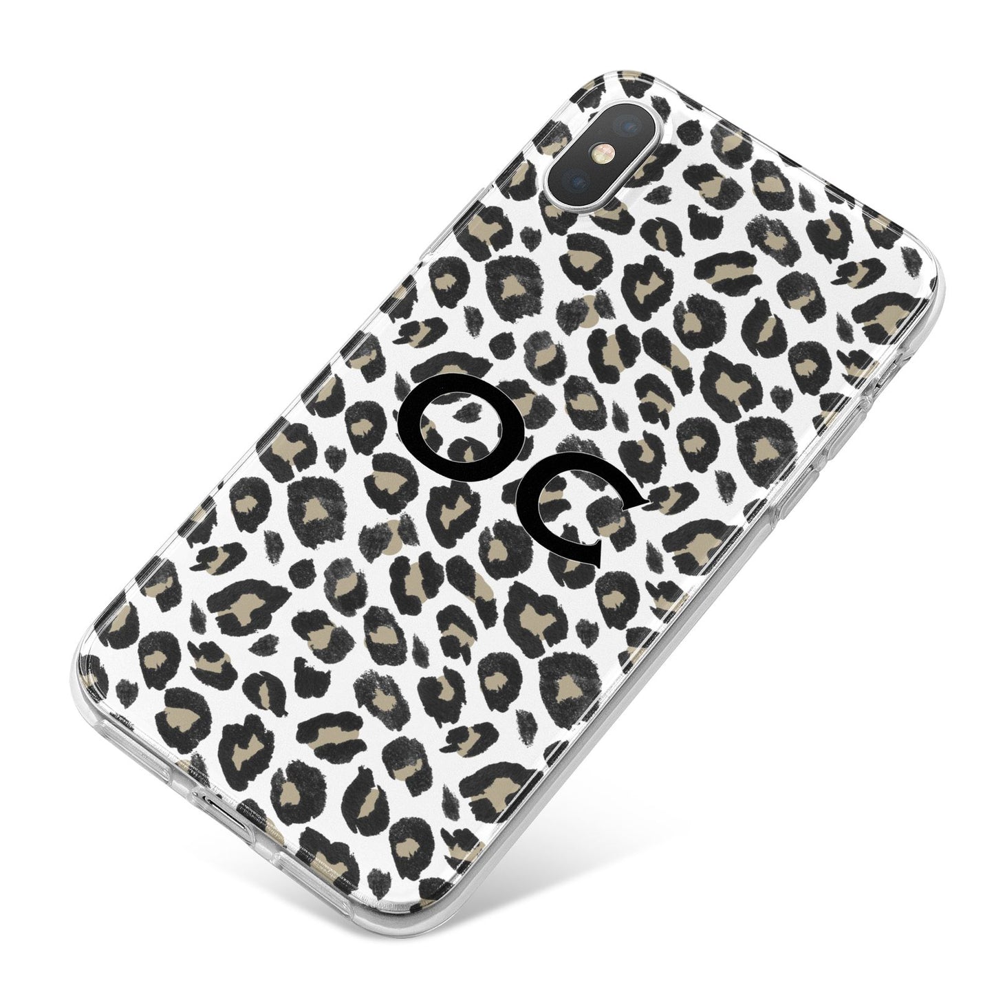 Tan Leopard Print Pattern iPhone X Bumper Case on Silver iPhone