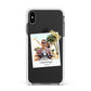 Taped Holiday Snap Photo Upload Apple iPhone Xs Max Impact Case White Edge on Black Phone