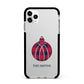 Tartan Christmas Bauble Personalised Apple iPhone 11 Pro Max in Silver with Black Impact Case