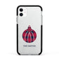 Tartan Christmas Bauble Personalised Apple iPhone 11 in White with Black Impact Case