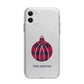 Tartan Christmas Bauble Personalised Apple iPhone 11 in White with Bumper Case