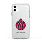 Tartan Christmas Bauble Personalised Apple iPhone 11 in White with White Impact Case