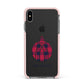 Tartan Christmas Bauble Personalised Apple iPhone Xs Max Impact Case Pink Edge on Black Phone