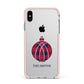 Tartan Christmas Bauble Personalised Apple iPhone Xs Max Impact Case Pink Edge on Silver Phone