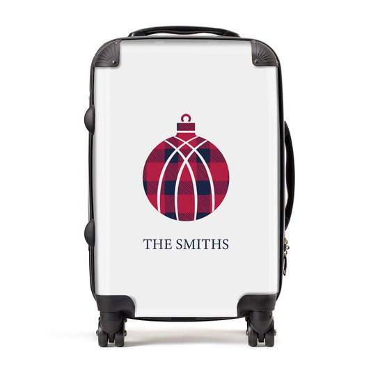 Tartan Christmas Bauble Personalised Suitcase