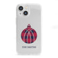 Tartan Christmas Bauble Personalised iPhone 13 Mini Clear Bumper Case
