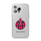 Tartan Christmas Bauble Personalised iPhone 14 Pro Max Glitter Tough Case Silver