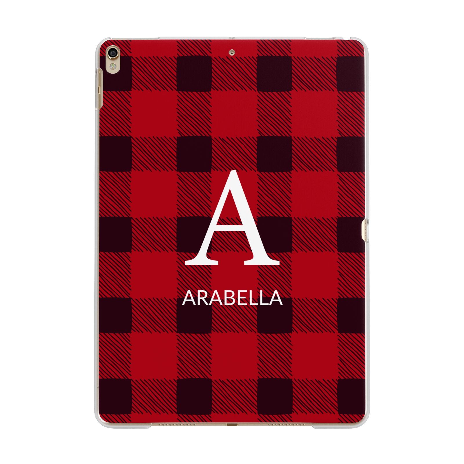 Tartan Christmas Personalised Apple iPad Gold Case