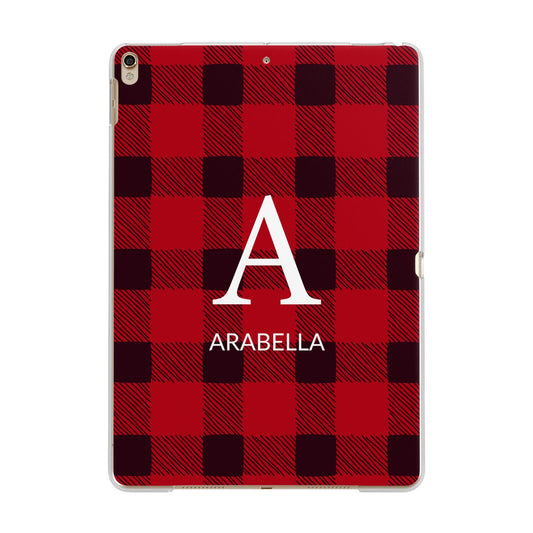 Tartan Christmas Personalised Apple iPad Gold Case