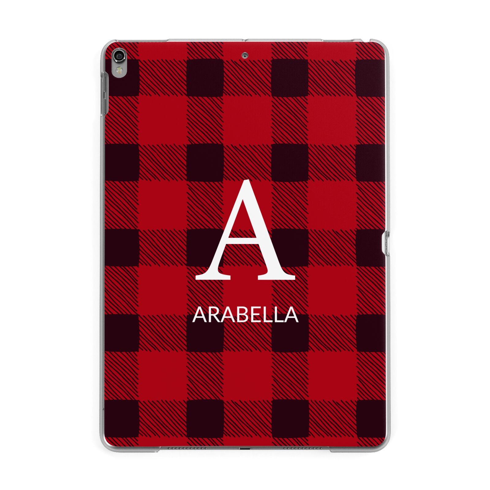Tartan Christmas Personalised Apple iPad Grey Case