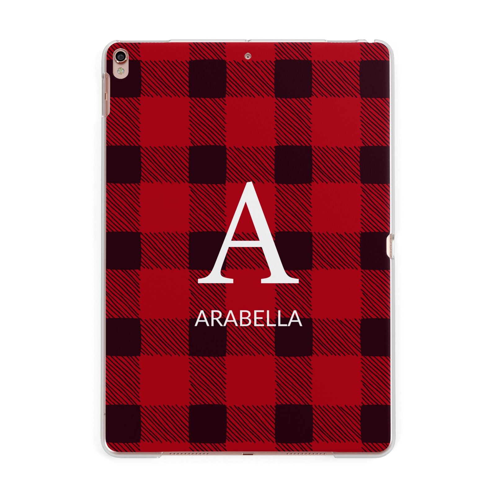Tartan Christmas Personalised Apple iPad Rose Gold Case