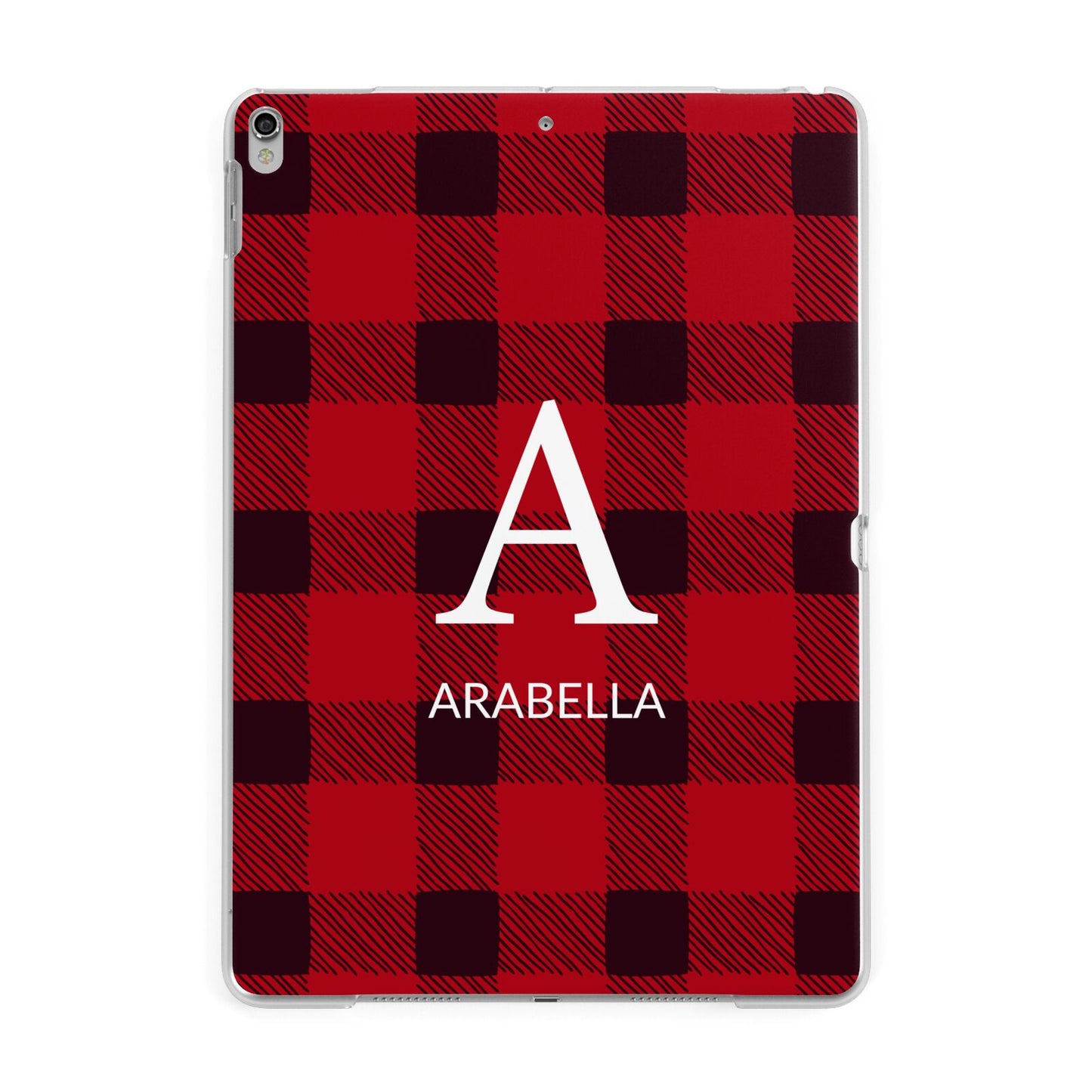 Tartan Christmas Personalised Apple iPad Silver Case