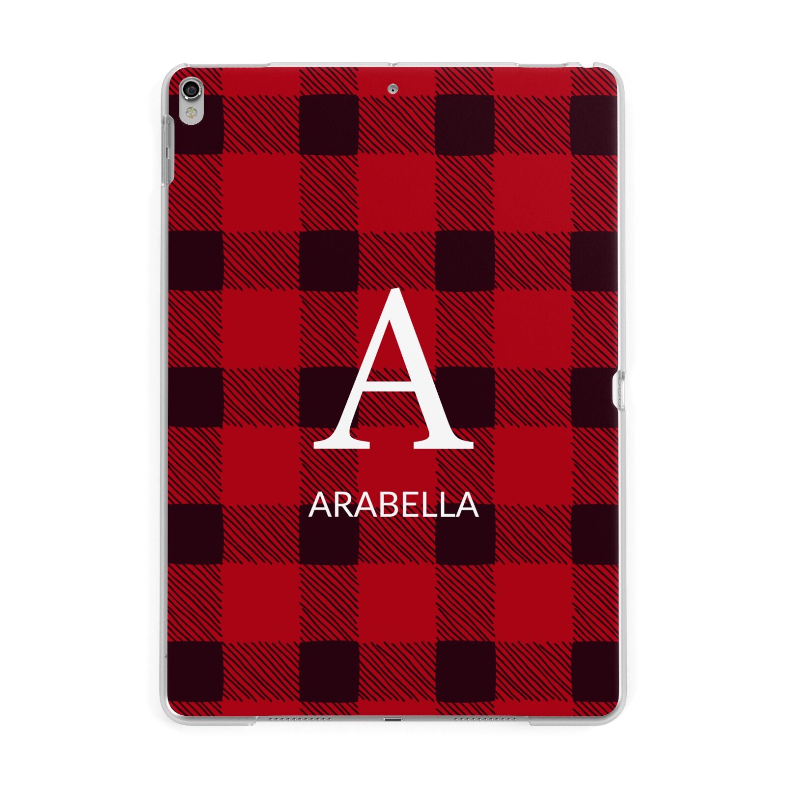 Tartan Christmas Personalised Apple iPad Silver Case