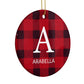 Tartan Christmas Personalised Circle Decoration Side Angle
