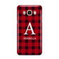 Tartan Christmas Personalised Samsung Galaxy J7 2016 Case on gold phone