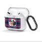 Tartan Christmas Photo Personalised AirPods Clear Case 3rd Gen Side Image